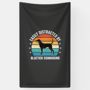 Bluetick Coonhound Retro Sonnenuntergang Hund Banner