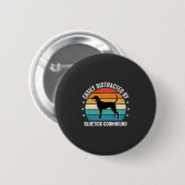 Bluetick Coonhound Retro Sonnenuntergang Hund Button (Vorne & Hinten)