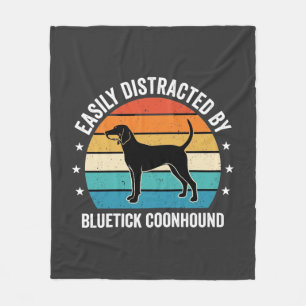 Bluetick Coonhound Retro Sonnenuntergang Hund Fleecedecke