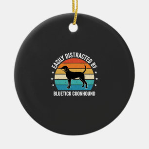 Bluetick Coonhound Retro Sonnenuntergang Hund Keramik Ornament