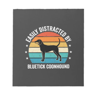 Bluetick Coonhound Retro Sonnenuntergang Hund Notizblock