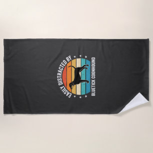 Bluetick Coonhound Retro Sonnenuntergang Hund Strandtuch