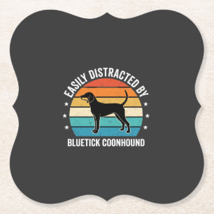 Bluetick Coonhound Retro Sonnenuntergang Hund Untersetzer