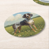 Bluetick Coonhound Runder Pappuntersetzer (Angewinkelt)