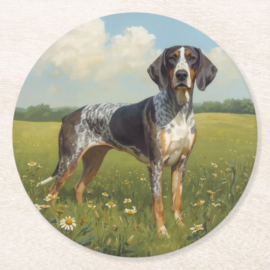 Bluetick Coonhound Runder Pappuntersetzer (Vorderseite)