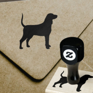 Bluetick Coonhound-Silhouette Gummistempel