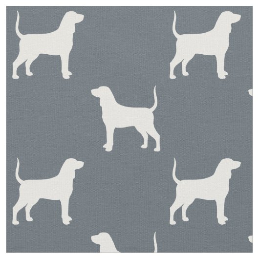 Bluetick Coonhound-Silhouette-Muster Stoff (Nahaufnahme)