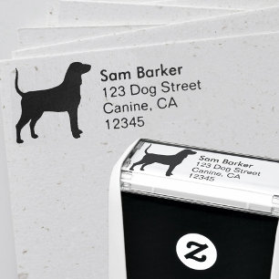 Bluetick Coonhound-Silhouette-Rücksendeadresse Permastempel