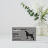 Bluetick Coonhound-Silhouette über Holzstil Visitenkarte (Stehend Vorderseite)