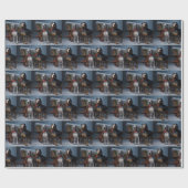 Bluetick Coonhound Snowy Sleigh Weihnachtsdekor Geschenkpapier (Flach)