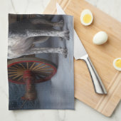 Bluetick Coonhound Snowy Sleigh Weihnachtsdekor Geschirrtuch (Viertel Falte)