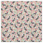 Bluetick Coonhound Vintage Blumencreme Stoff (Muster)
