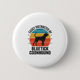 Bluetick Coonhound Vintage-Hundefan-Shirt-Design_ Button