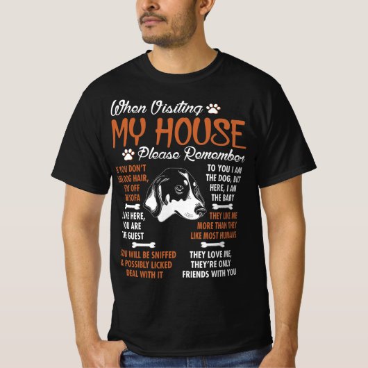 Bluetick Coonhound Visthouse Bitte beachten Sie T-Shirt (Vorderseite)