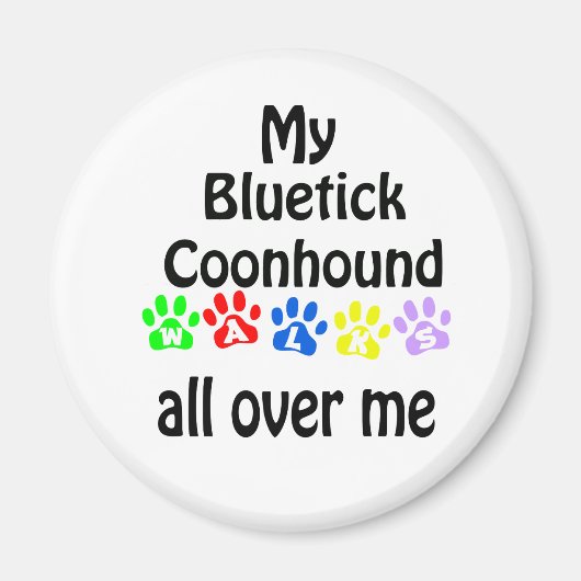 Bluetick Coonhound Walking Design Magnet (Vorne)