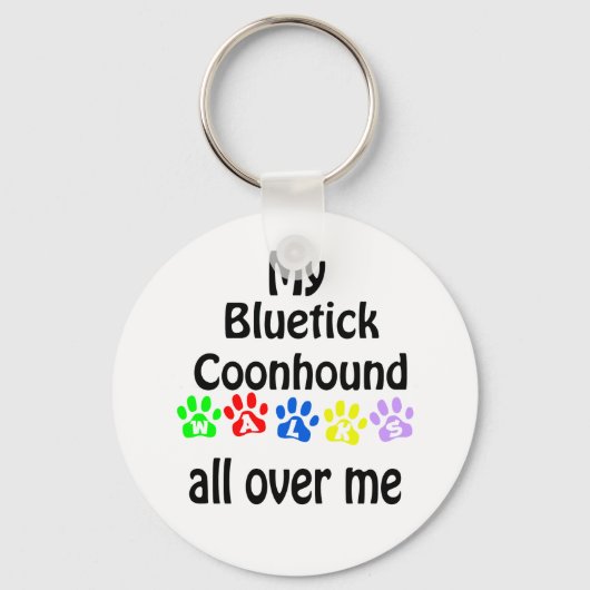 Bluetick Coonhound Walking Design Schlüsselanhänger (Vorderseite)