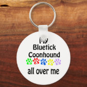 Bluetick Coonhound Walking Design Schlüsselanhänger (Vorderseite)