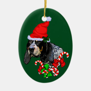 Bluetick Coonhound-Weihnachten Keramikornament