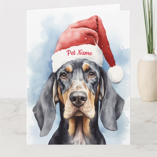 Bluetick Coonhound Weihnachten Personalisiert Karte (Vorderseite)