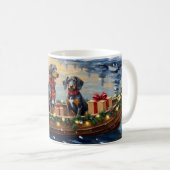 Bluetick Coonhound Weihnachtsboot Feiertag Kaffeetasse (VorderseiteRechts)