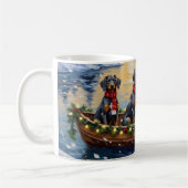 Bluetick Coonhound Weihnachtsboot Feiertag Kaffeetasse (Links)
