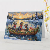 Bluetick Coonhound Weihnachtsboot Feiertag Karte (Gelbe Blume)