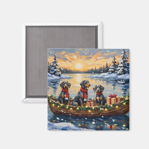 Bluetick Coonhound Weihnachtsboot Feiertag Magnet