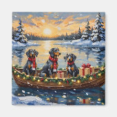 Bluetick Coonhound Weihnachtsboot Feiertag Magnet (Vorne)