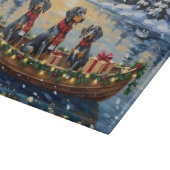 Bluetick Coonhound Weihnachtsboot Feiertag Schneidebrett (Ecke)