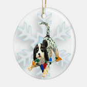 Bluetick Coonhound Weihnachtsdekoration Keramik Ornament (Links)
