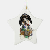 Bluetick Coonhound Weihnachtsdekoration Keramikornament (Rechts)