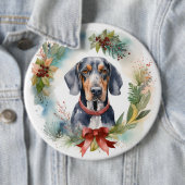 Bluetick Coonhound Weihnachtsfeier Festliche Jungf Button (Beispiel)