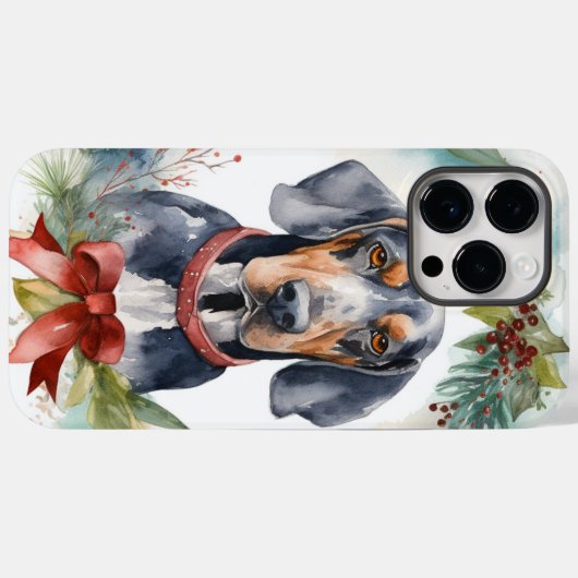 Bluetick Coonhound Weihnachtsfeier Festliche Jungf Case-Mate iPhone Hülle (Rückseite (Horizontal))