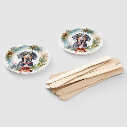 Bluetick Coonhound Weihnachtsfeier Festliche Jungf Fächer (Non-assembled)