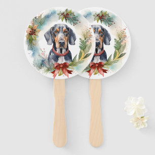Bluetick Coonhound Weihnachtsfeier Festliche Jungf Fächer
