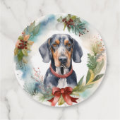 Bluetick Coonhound Weihnachtsfeier Festliche Jungf Geschenkanhänger (Rückseite)