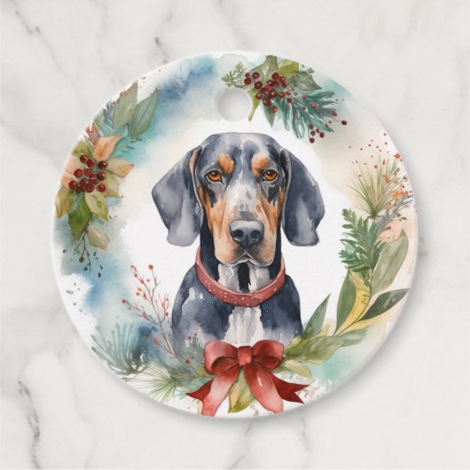 Bluetick Coonhound Weihnachtsfeier Festliche Jungf Geschenkanhänger (Vorderseite)