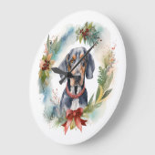Bluetick Coonhound Weihnachtsfeier Festliche Jungf Große Wanduhr (Winkel)