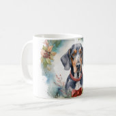 Bluetick Coonhound Weihnachtsfeier Festliche Jungf Kaffeetasse (Vorderseite Links)