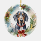 Bluetick Coonhound Weihnachtsfeier Festliche Jungf Keramik Ornament (Vorne)