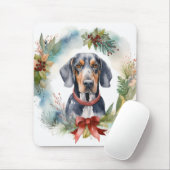 Bluetick Coonhound Weihnachtsfeier Festliche Jungf Mousepad (Mit Mouse)