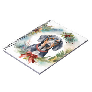 Bluetick Coonhound Weihnachtsfeier Festliche Jungf Notizblock