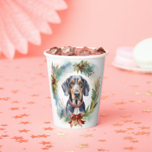 Bluetick Coonhound Weihnachtsfeier Festliche Jungf Pappbecher