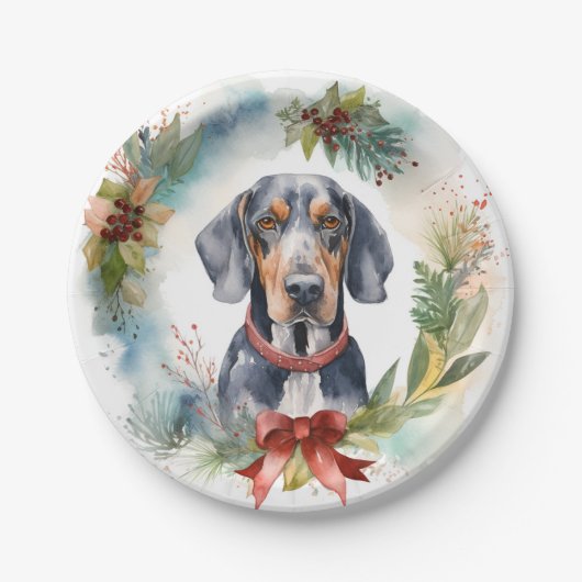 Bluetick Coonhound Weihnachtsfeier Festliche Jungf Pappteller (Vorderseite)