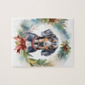 Bluetick Coonhound Weihnachtsfeier Festliche Jungf Puzzle (Horizontal)