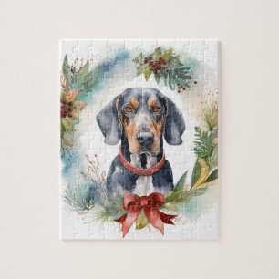 Bluetick Coonhound Weihnachtsfeier Festliche Jungf Puzzle