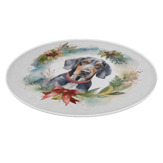 Bluetick Coonhound Weihnachtsfeier Festliche Jungf Schneidebrett (Ecke)