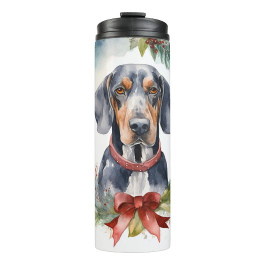 Bluetick Coonhound Weihnachtsfeier Festliche Jungf Thermosbecher (Vorderseite)