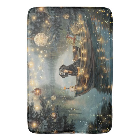 Bluetick Coonhound Weihnachtsfeiertage Badematte (Vorderseite Vertikal)