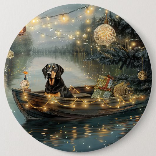 Bluetick Coonhound Weihnachtsfeiertage Button (Vorderseite)